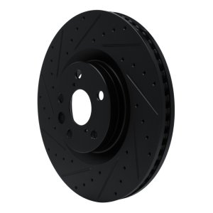Lexus IS Brake Rotor (1) - Front - R1 Concepts - Drilled & Slotted - Black - `11-`25 Lexus IS Brake Rotor (1) - Front - R1 Concepts - Drilled & Slotted - Black - `11-`25
